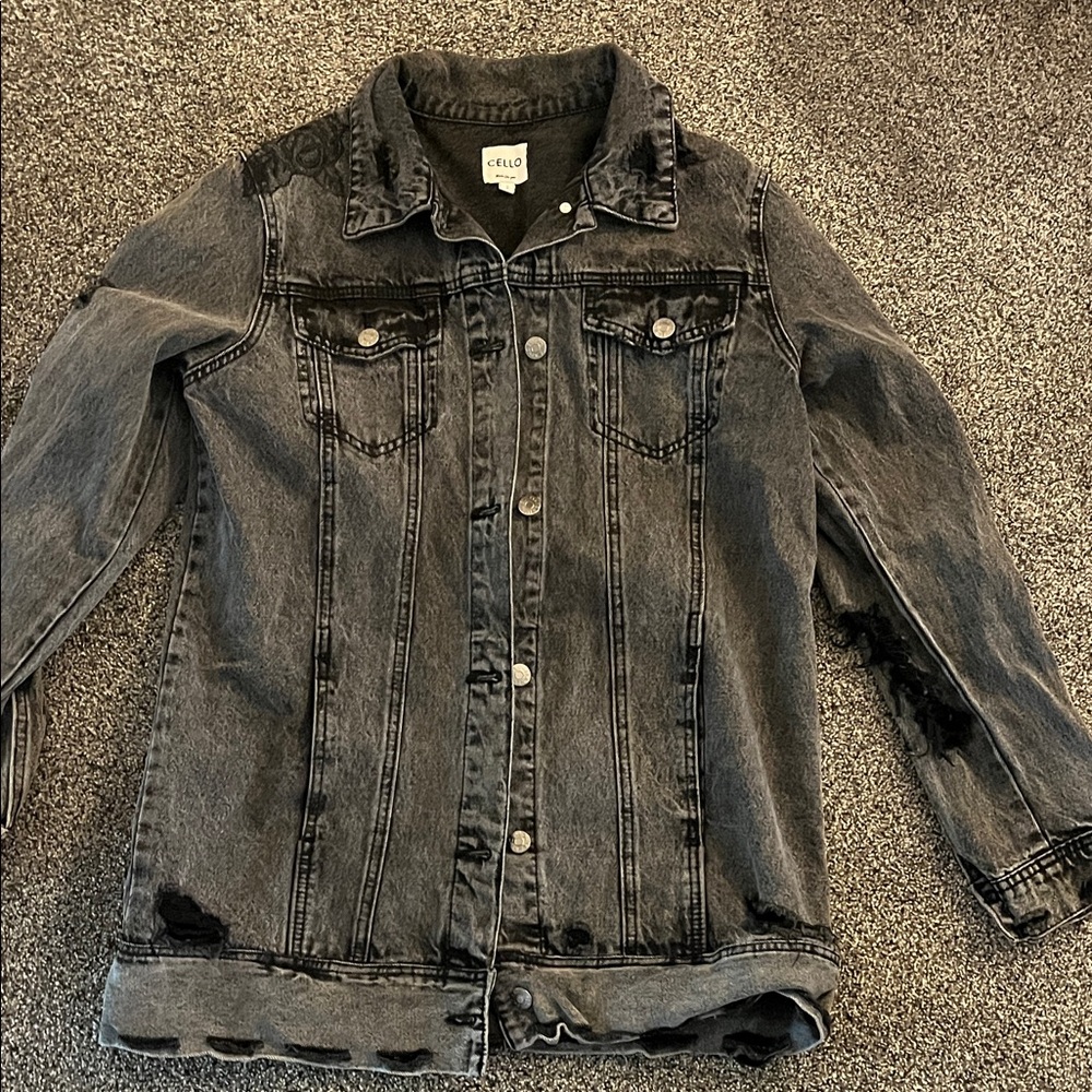 Cello Charcoal Black Jean Jacket